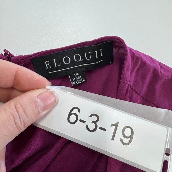 Eloquii Jumpsuit Womens 14 Pink Purple Wide Leg Sleeveless V Neck - Picture 4 of 9